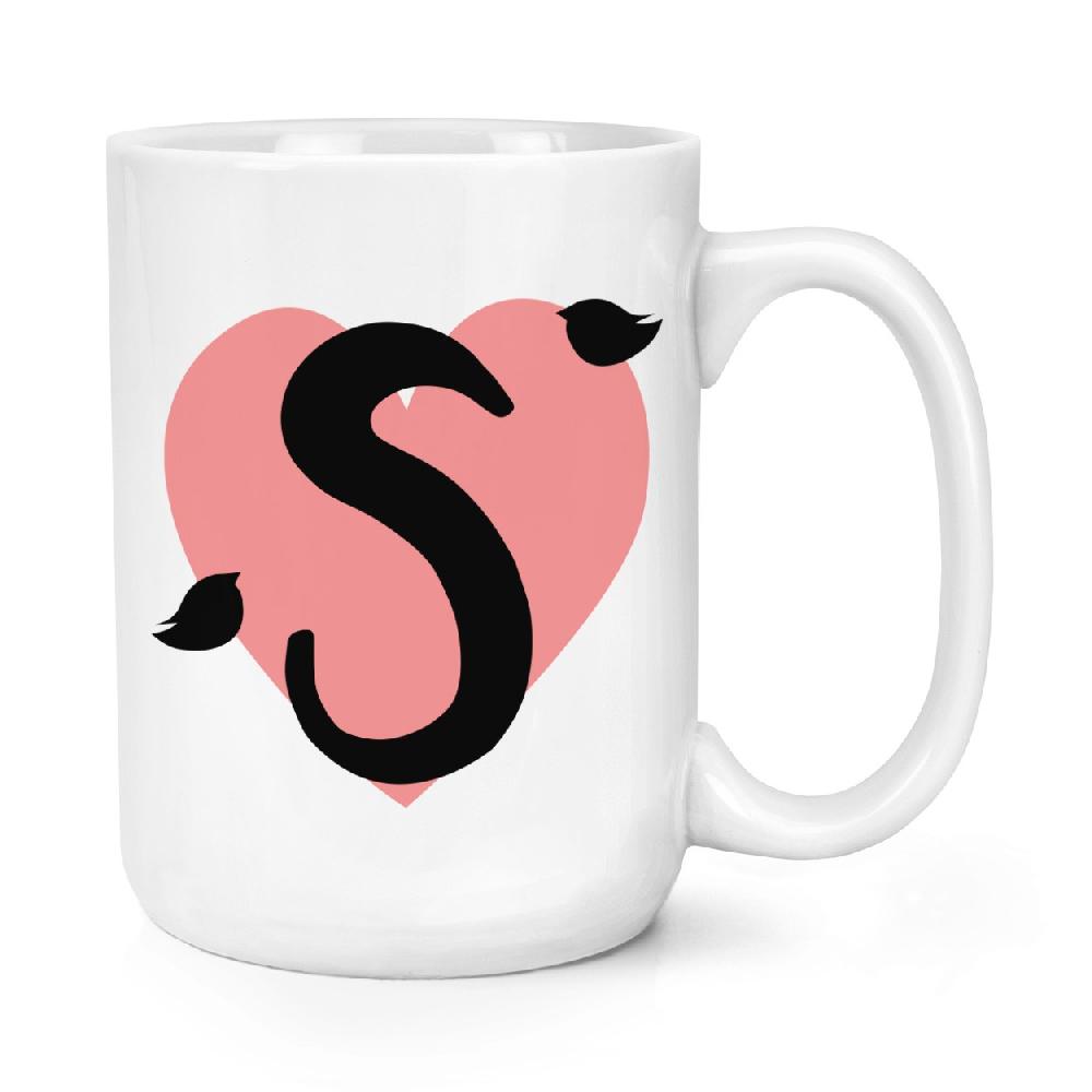 gift base Letter S Heart Alphabet 15oz Large Mug Cup