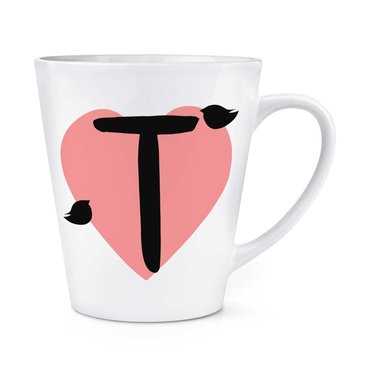 gift base Letter T Heart Alphabet 12oz Latte Mug Cup