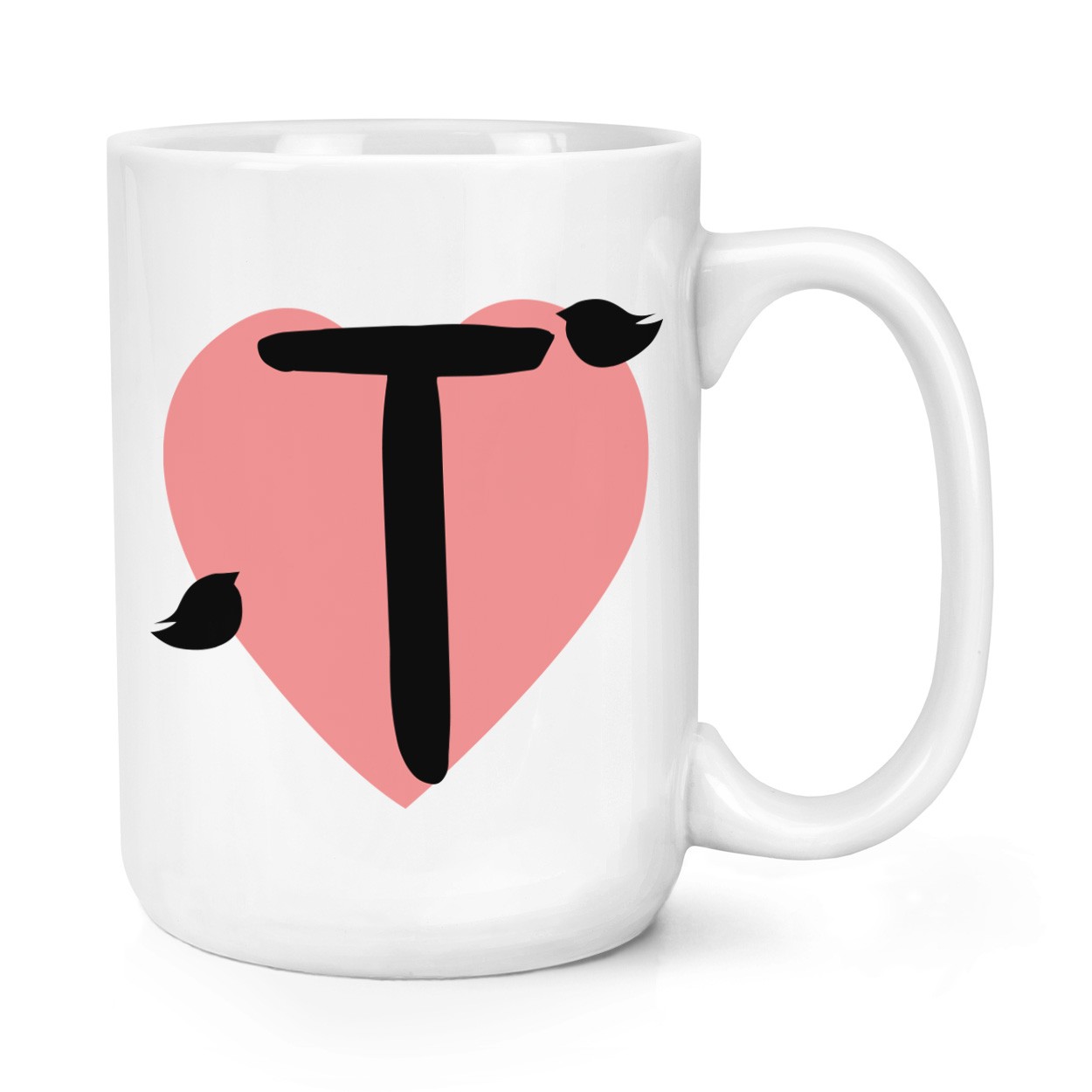 gift base Letter T Heart Alphabet 15oz Large Mug Cup