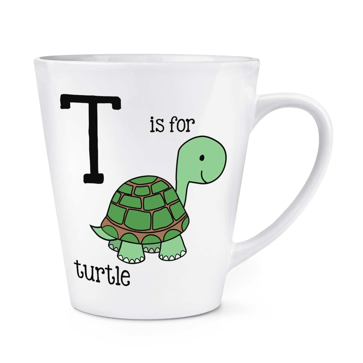 gift base Letter T Is For Turtle 12oz Latte Mug Cup