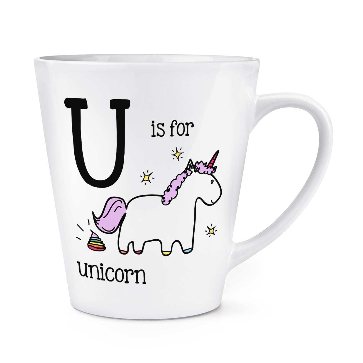 gift base Letter U Is For Unicorn 12oz Latte Mug Cup