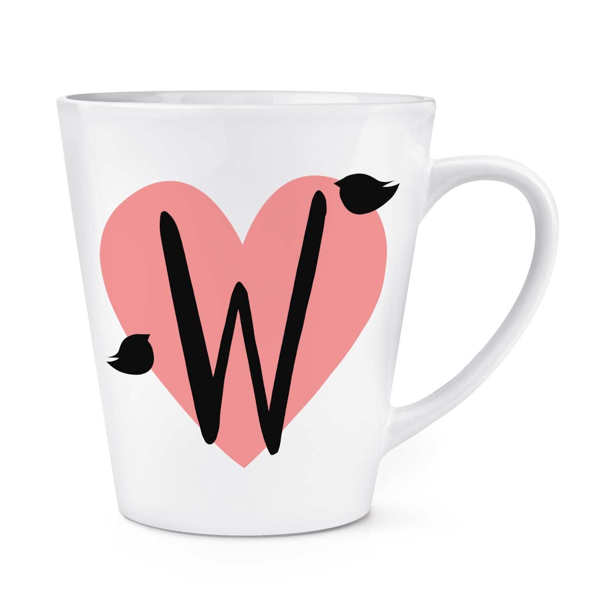 gift base Letter W Heart Alphabet 12oz Latte Mug Cup