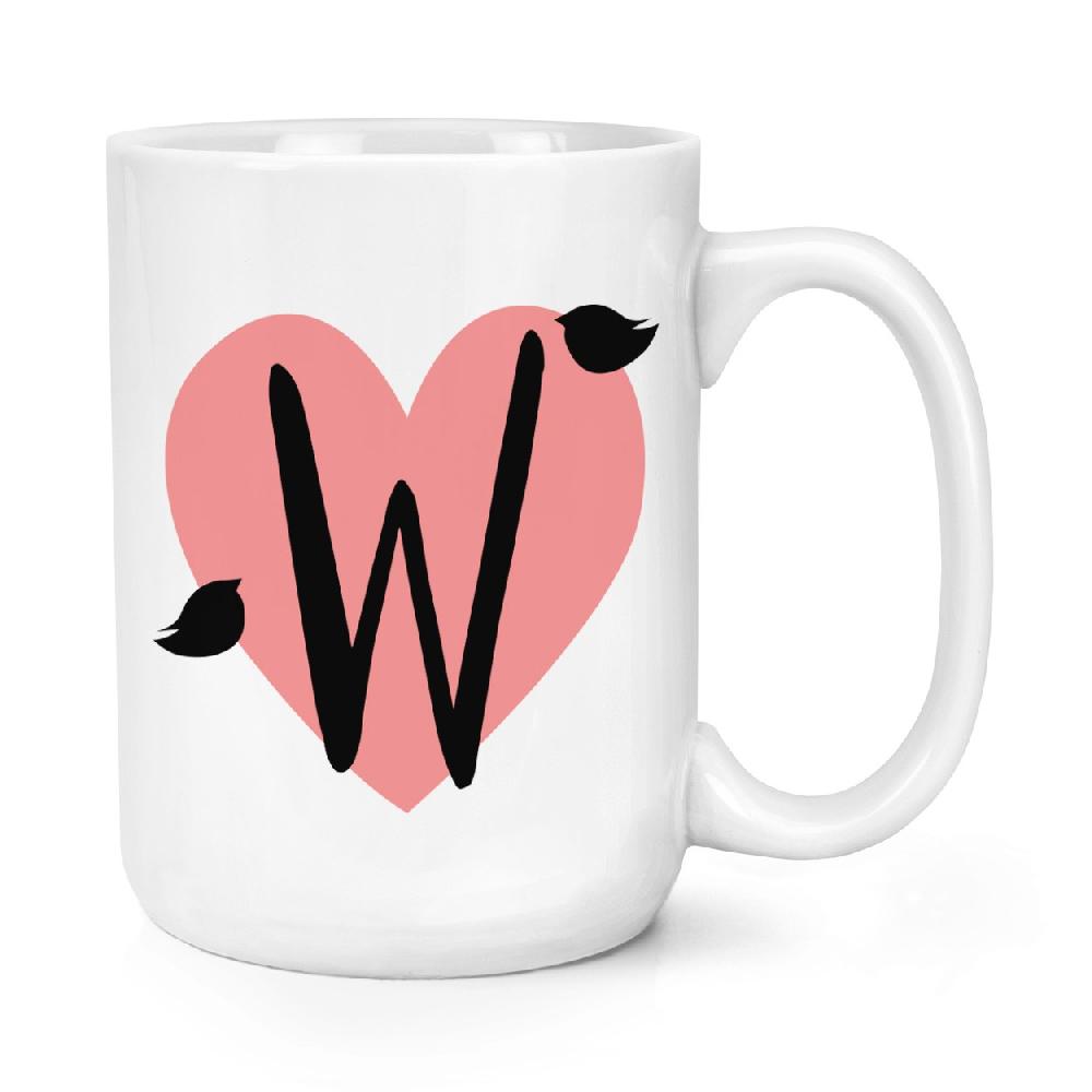 gift base Letter W Heart Alphabet 15oz Large Mug Cup
