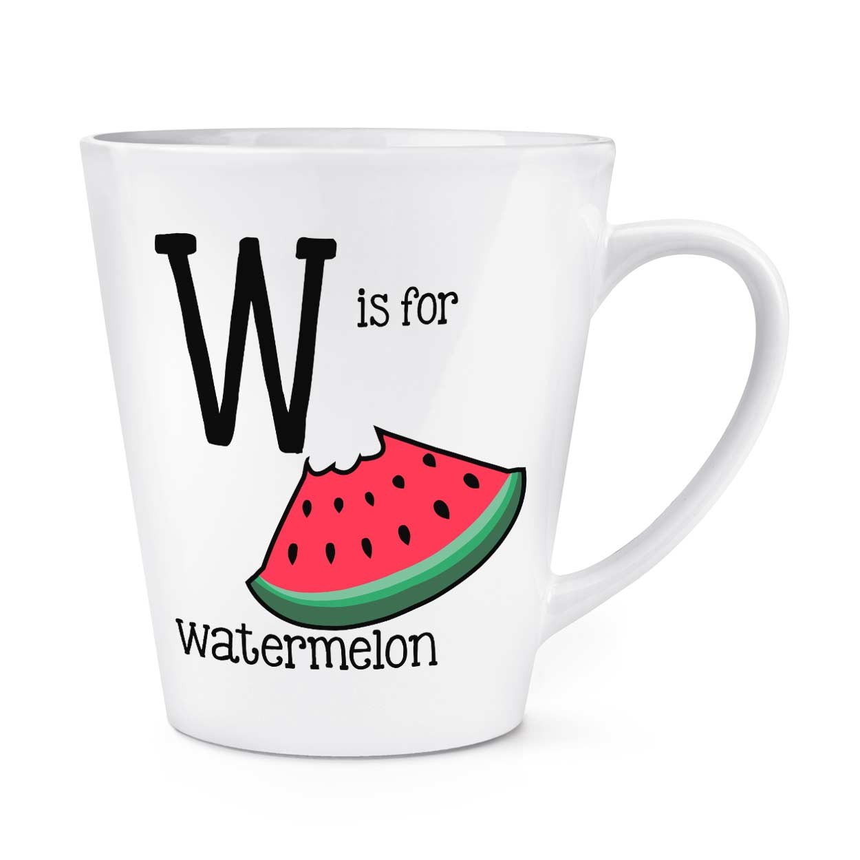 gift base Letter W Is For Watermelon 12oz Latte Mug Cup