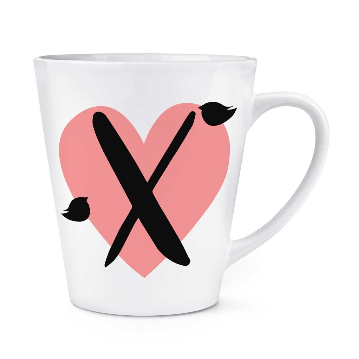 gift base Letter X Heart Alphabet 12oz Latte Mug Cup