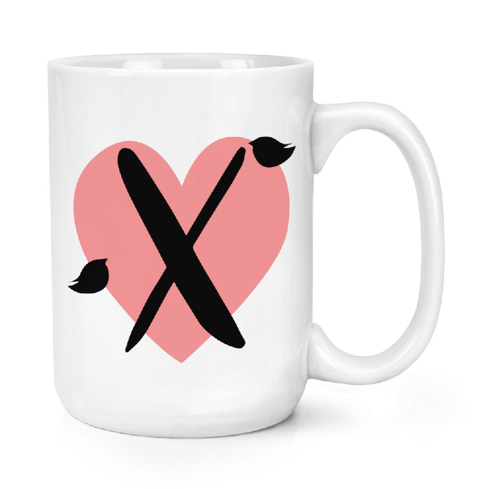 gift base Letter X Heart Alphabet 15oz Large Mug Cup