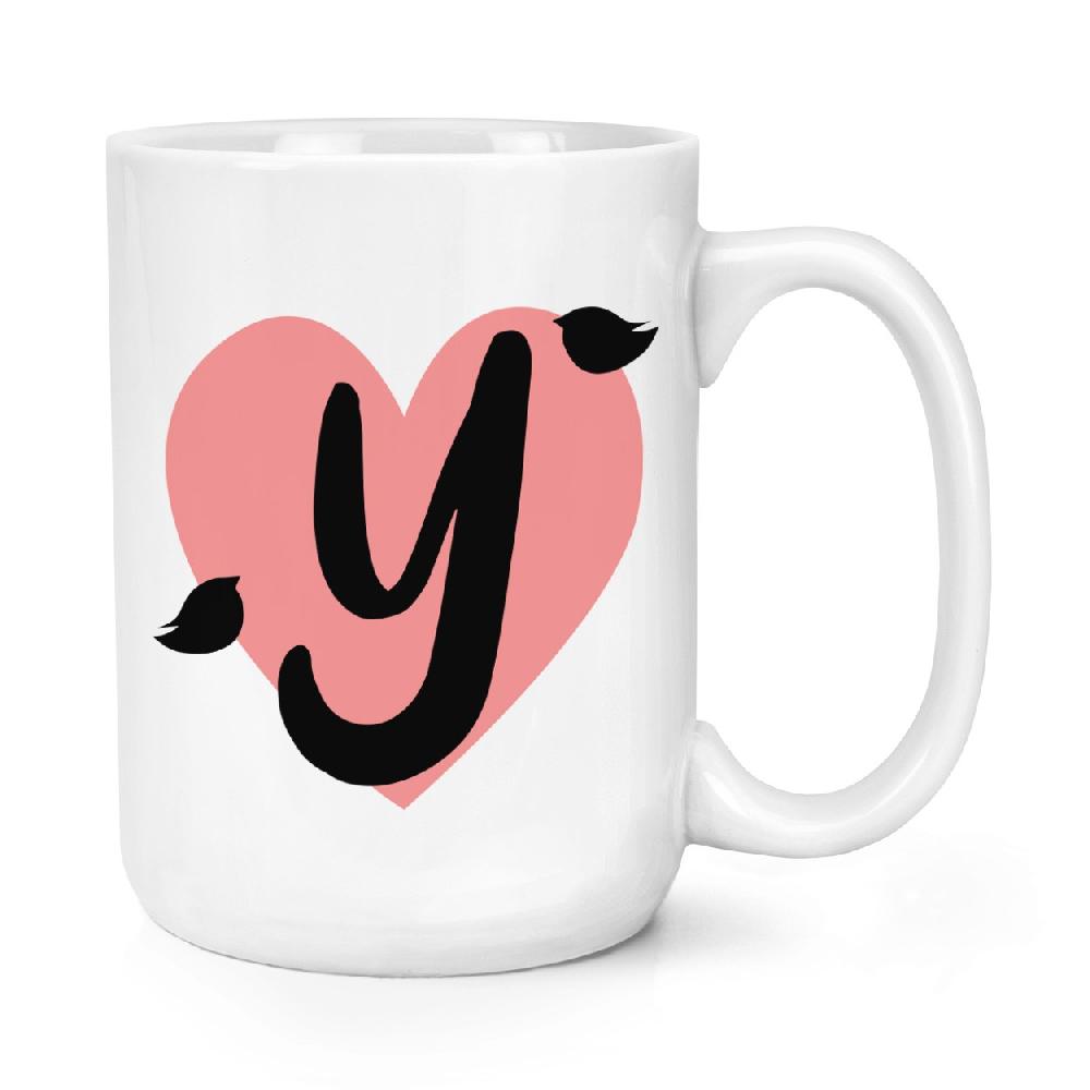 gift base Letter Y Heart Alphabet 15oz Large Mug Cup