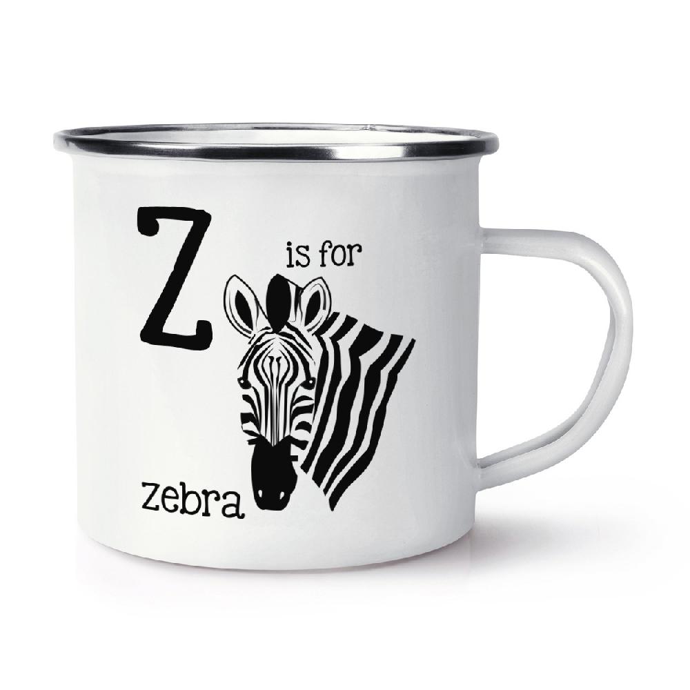 gift base Letter Z Is For Zebra Retro Enamel Mug Cup