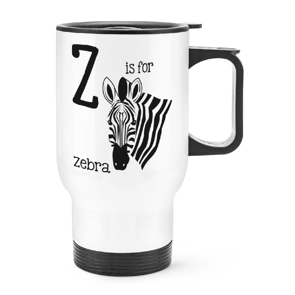 gift base Letter Z Is For Zebra Travel Mug Cup With Handle