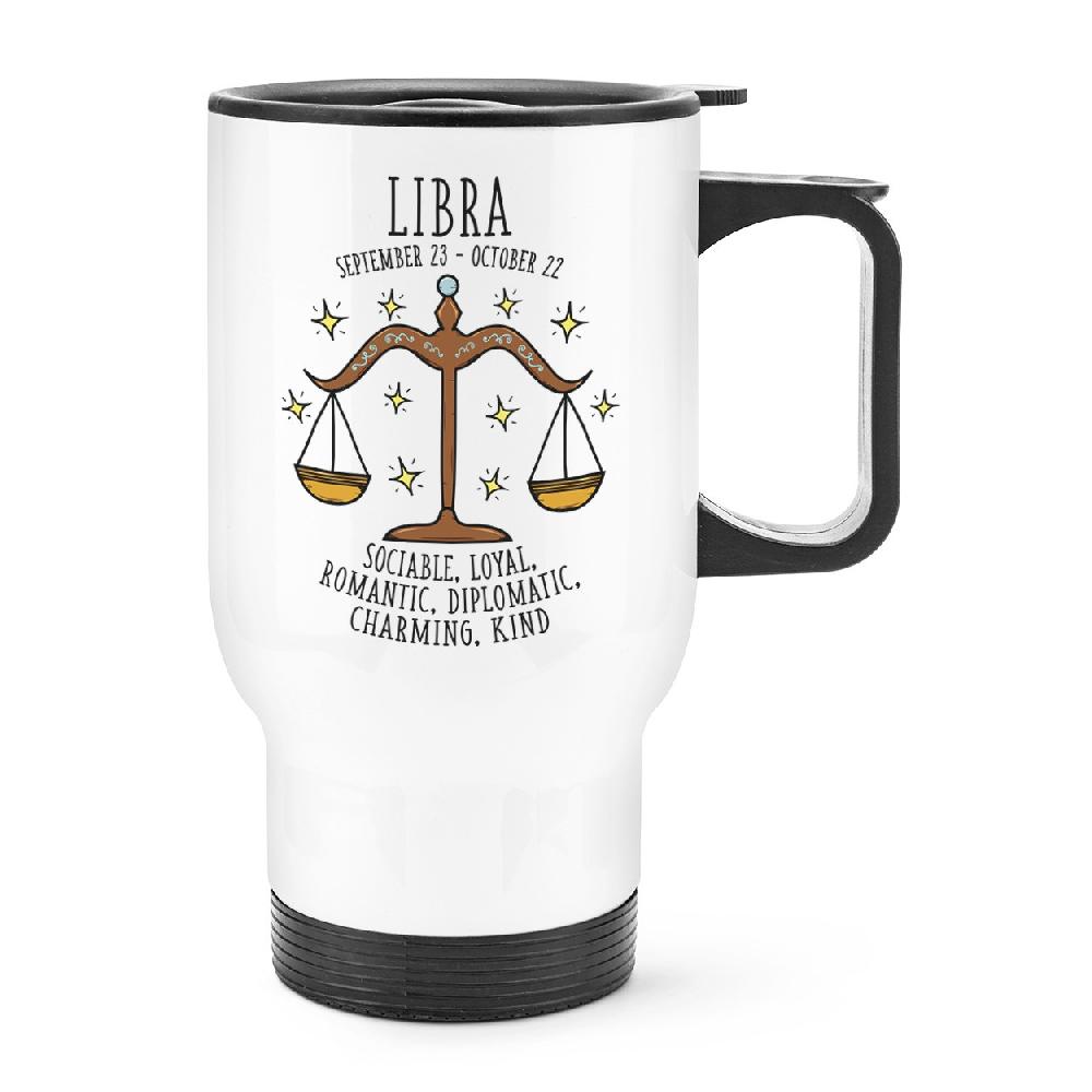 gift base Libra Horoscope Travel Mug Cup With Handle