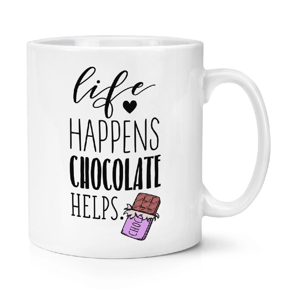 gift base Life Happens Chocolate Helps 10oz Mug Cup