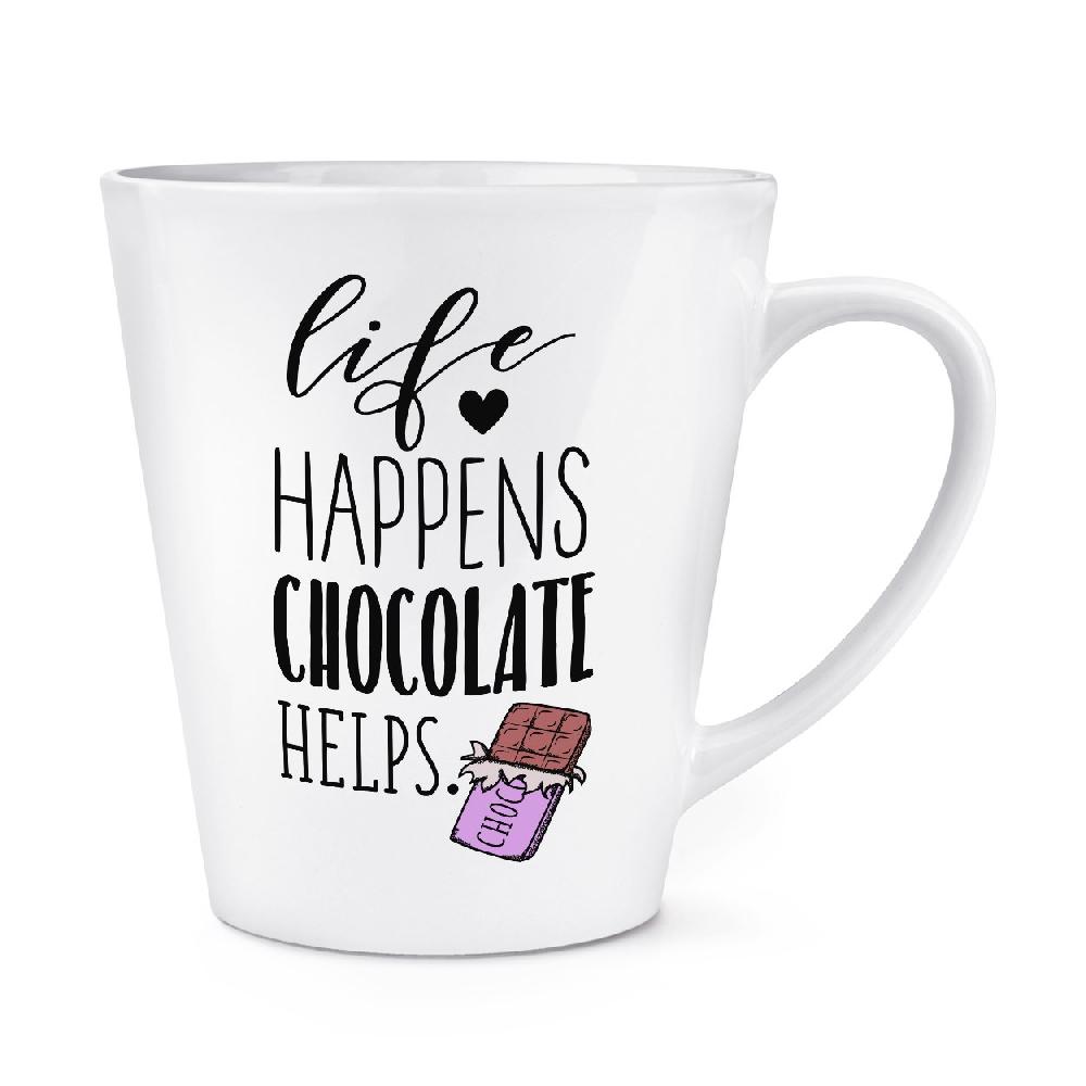 gift base Life Happens Chocolate Helps 12oz Latte Mug Cup
