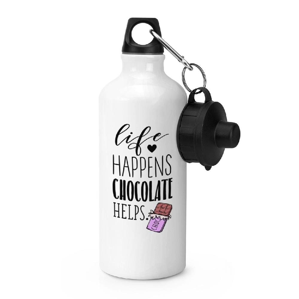 gift base Life Happens Chocolate Helps Sports Bottle