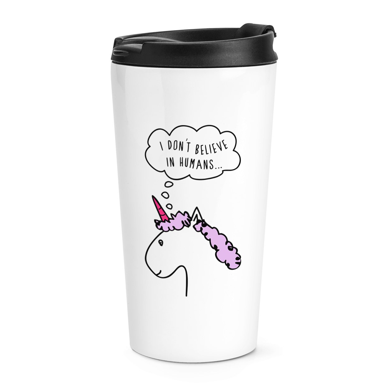 gift base Lila I Don't Believe In Humans Travel Mug Cup