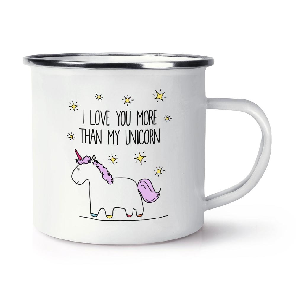 gift base Lila I Love You More Than My Unicorn Retro Enamel Mug Cup
