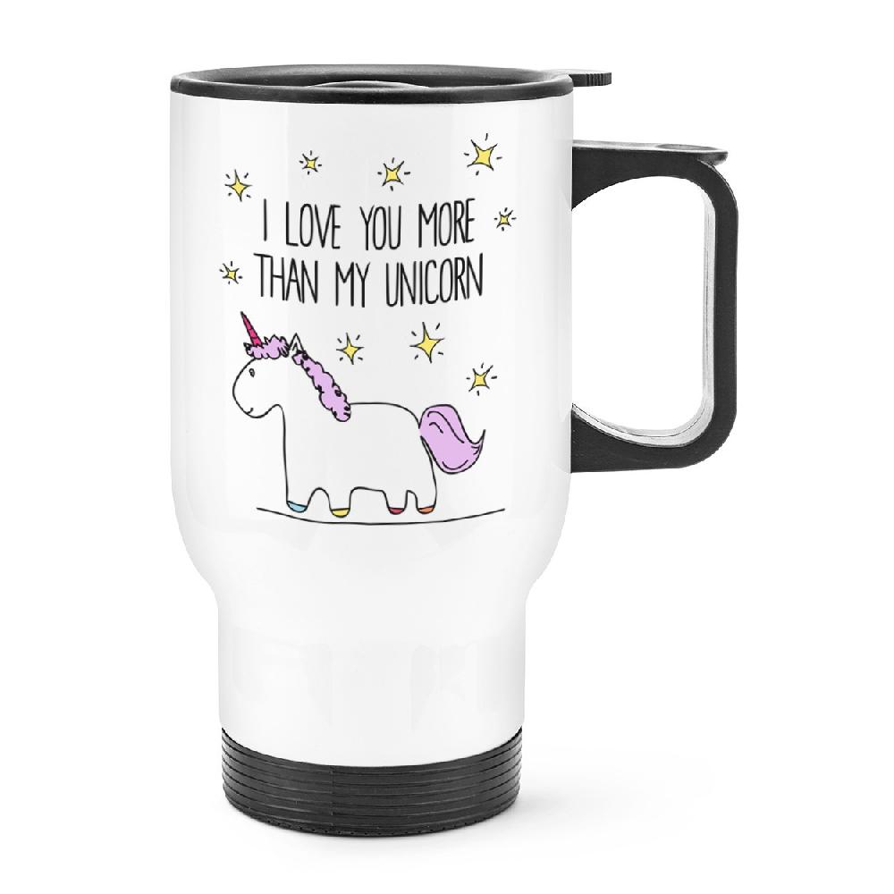 gift base Lila I Love You More Than My Unicorn Travel Mug Cup With Handle