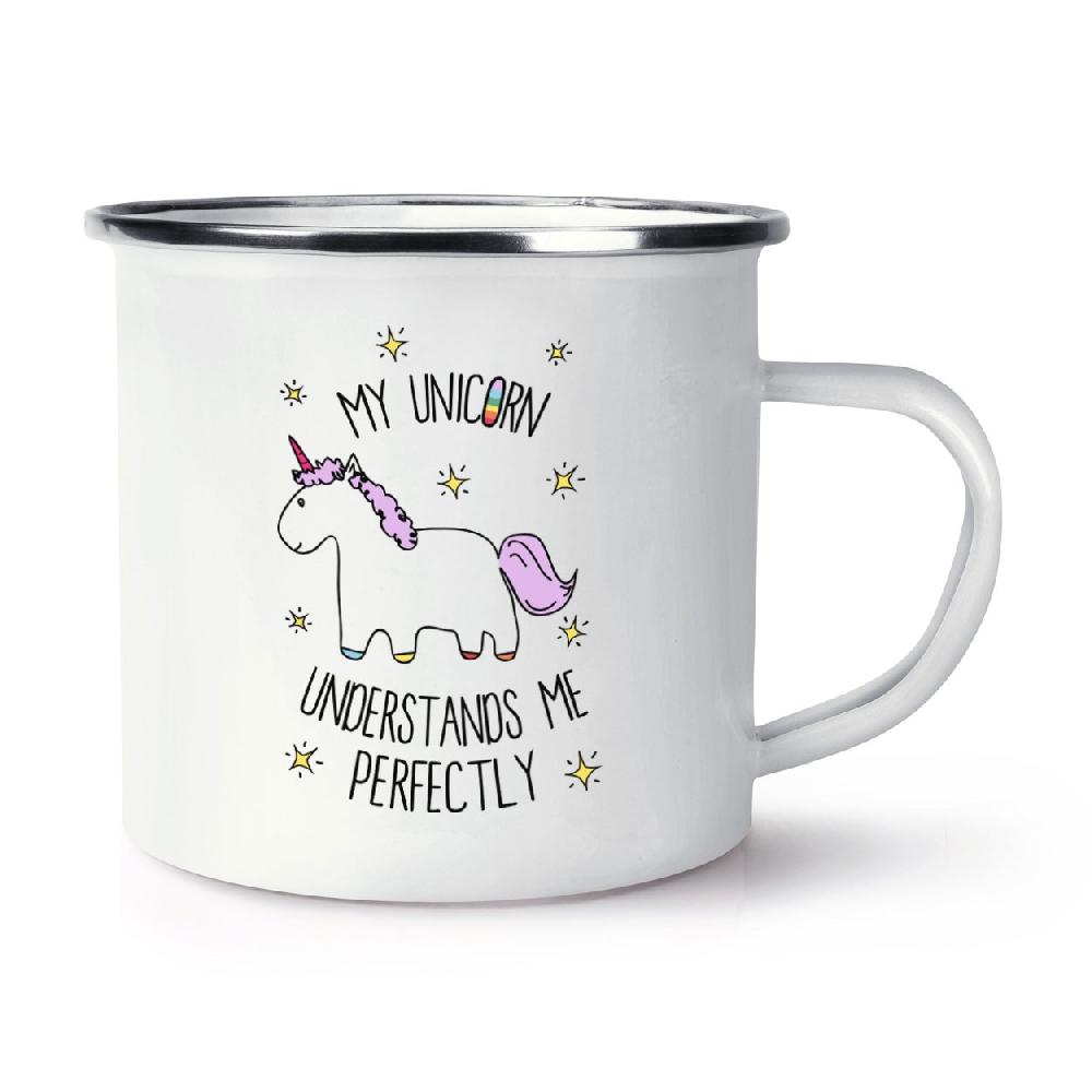 gift base Lila My Unicorn Understands Me Retro Enamel Mug Cup