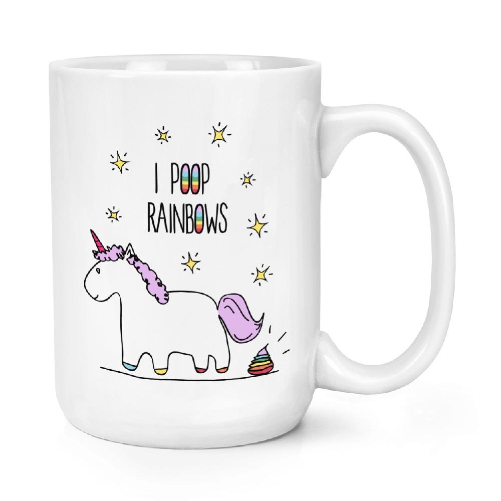 gift base Lila Unicorn I Poop Rainbows 15oz Large Mug Cup