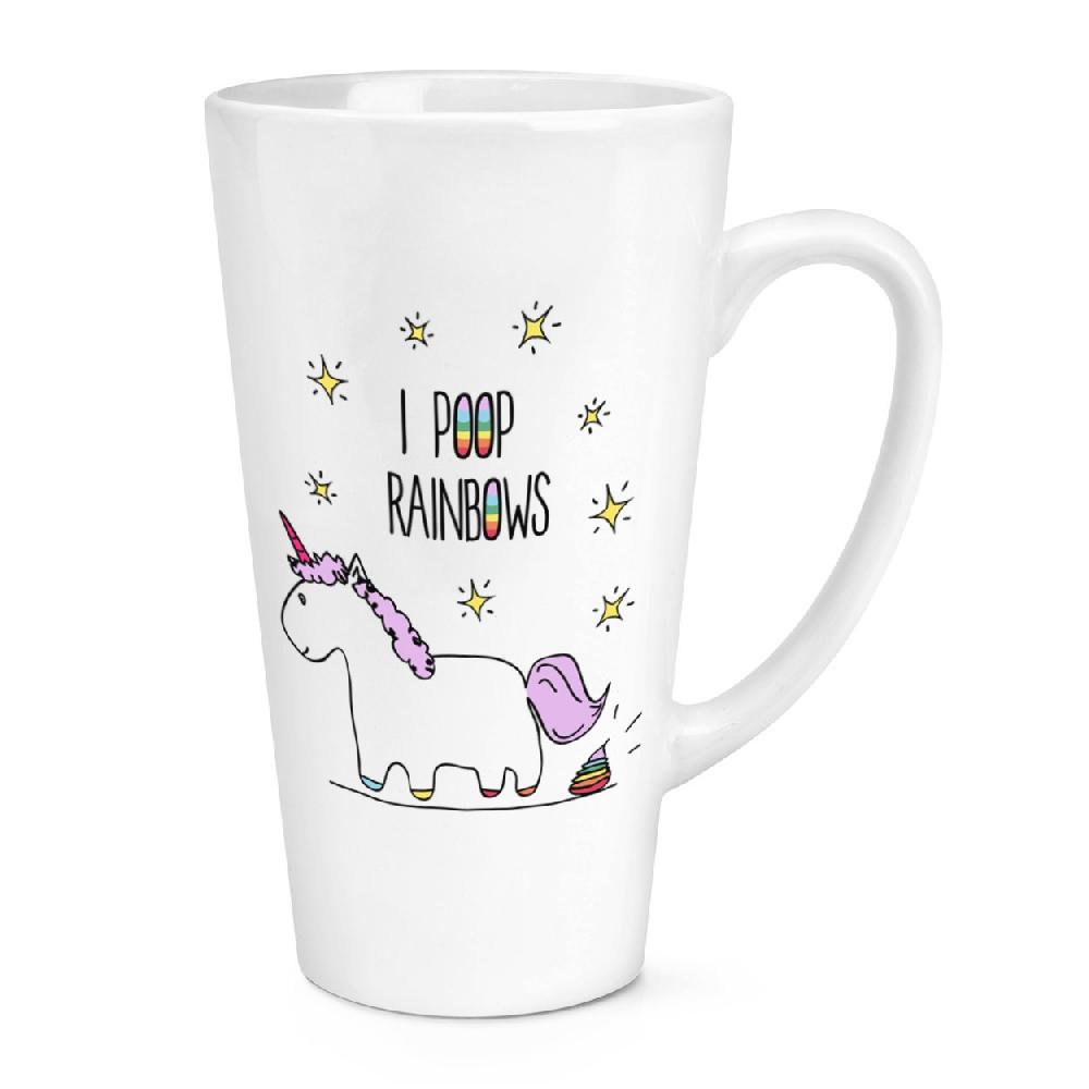gift base Lila Unicorn I Poop Rainbows 17oz Large Latte Mug Cup