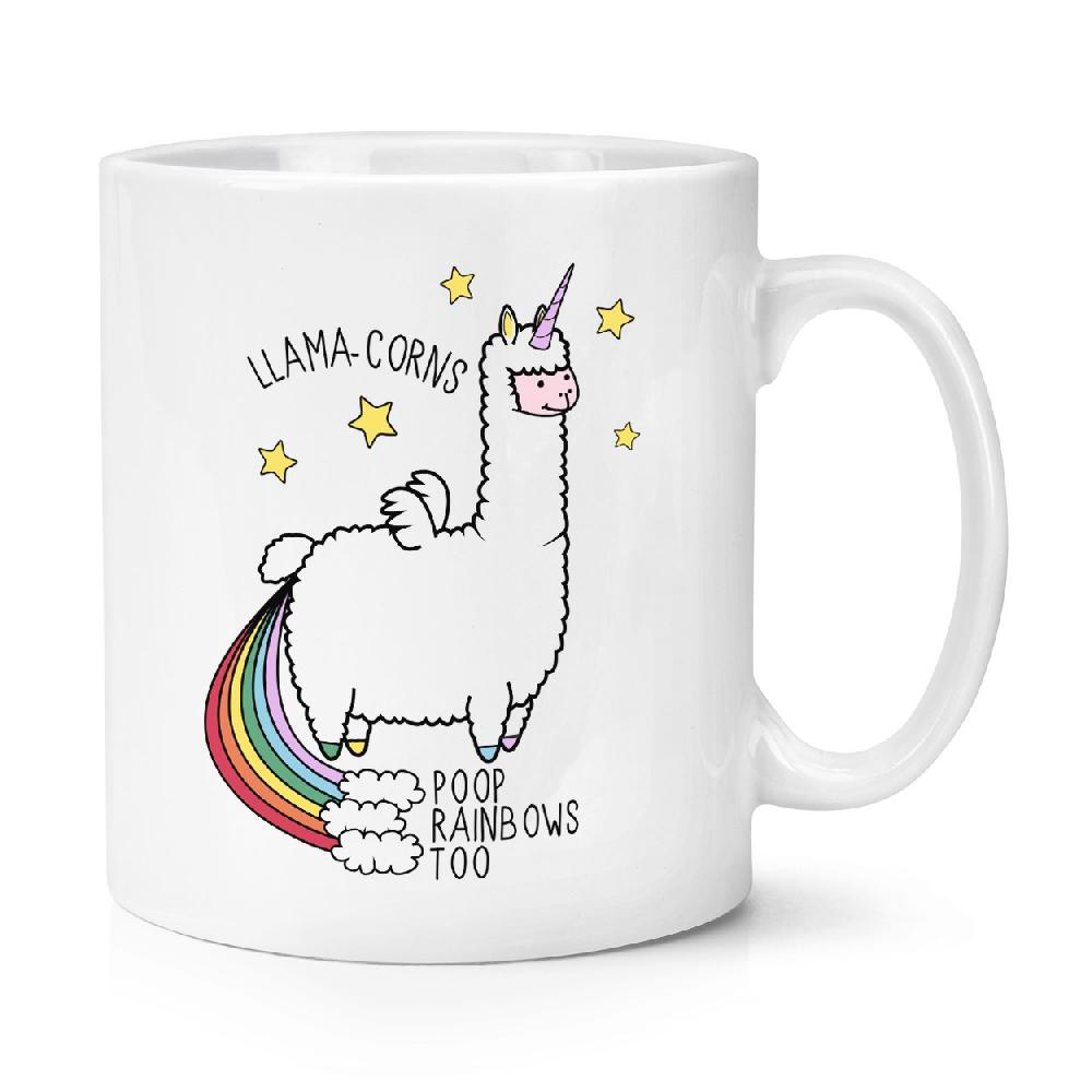 gift base Llama-corns Poop Rainbows Too 10oz Mug Cup