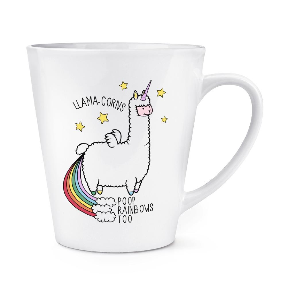 gift base Llama-corns Poop Rainbows Too 12oz Latte Mug Cup