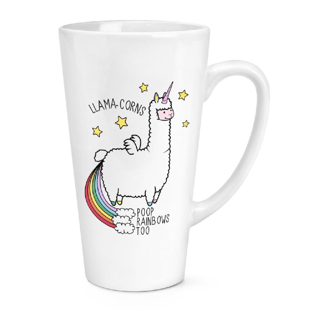 gift base Llama-corns Poop Rainbows Too 17oz Large Latte Mug Cup