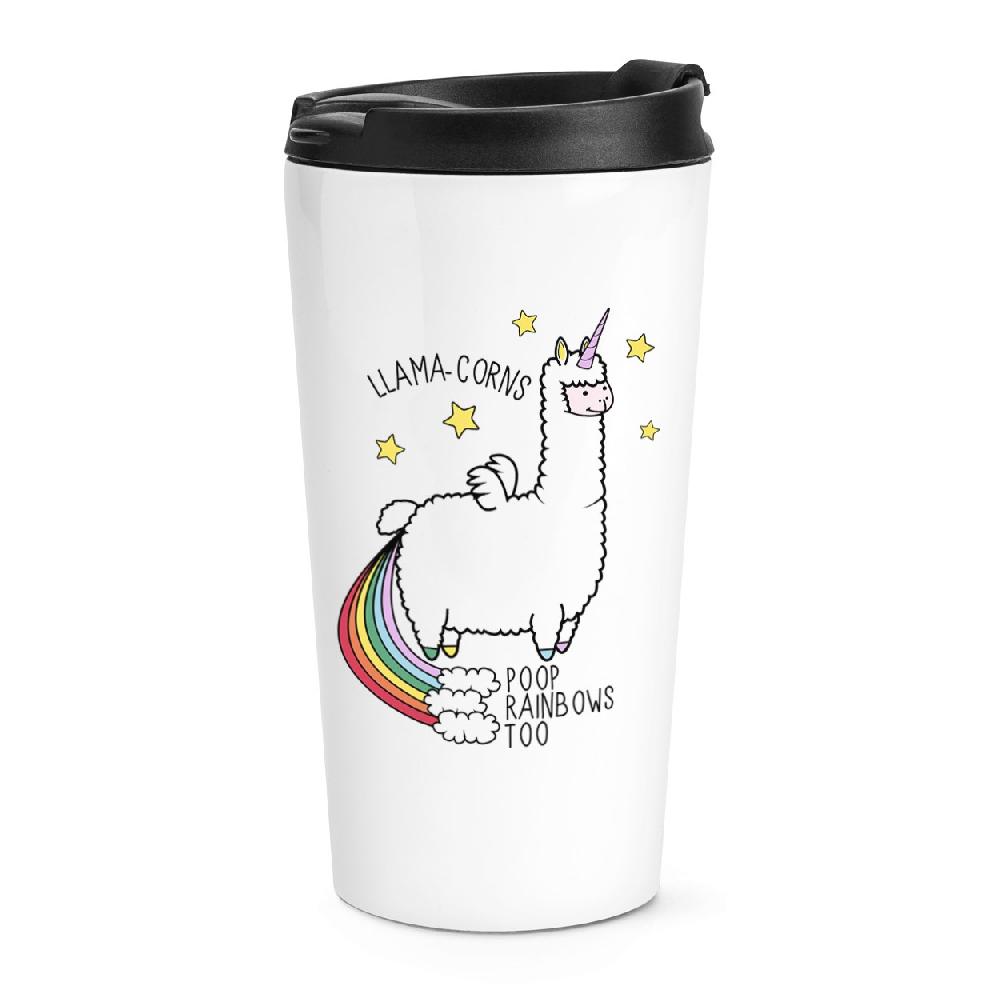gift base Llama-corns Poop Rainbows Too Travel Mug Cup
