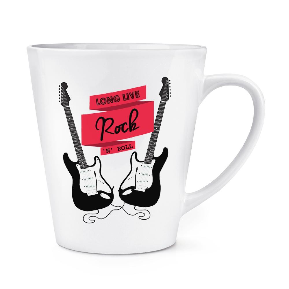 gift base Long Live Rock N Roll Electric Guitar 12oz Latte Mug Cup