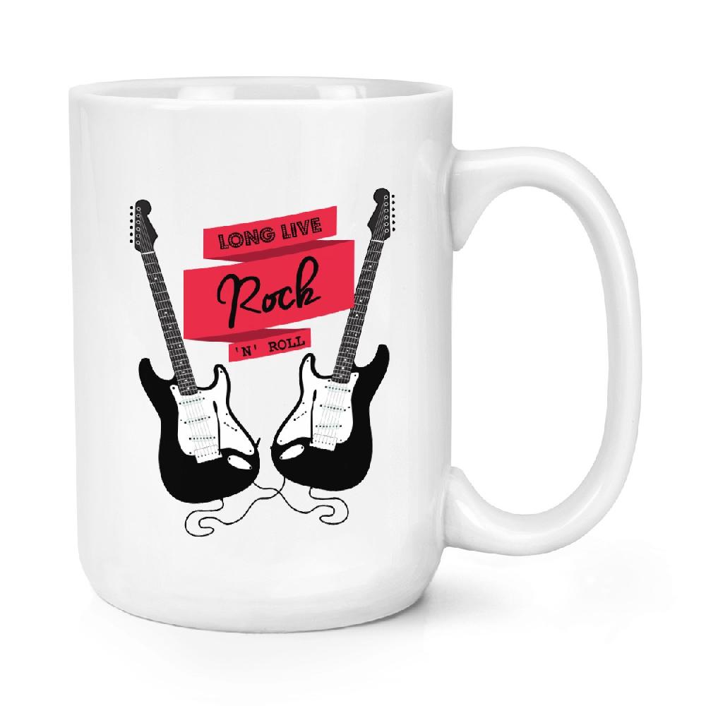 gift base Long Live Rock N Roll Electric Guitar 15oz Large Mug Cup