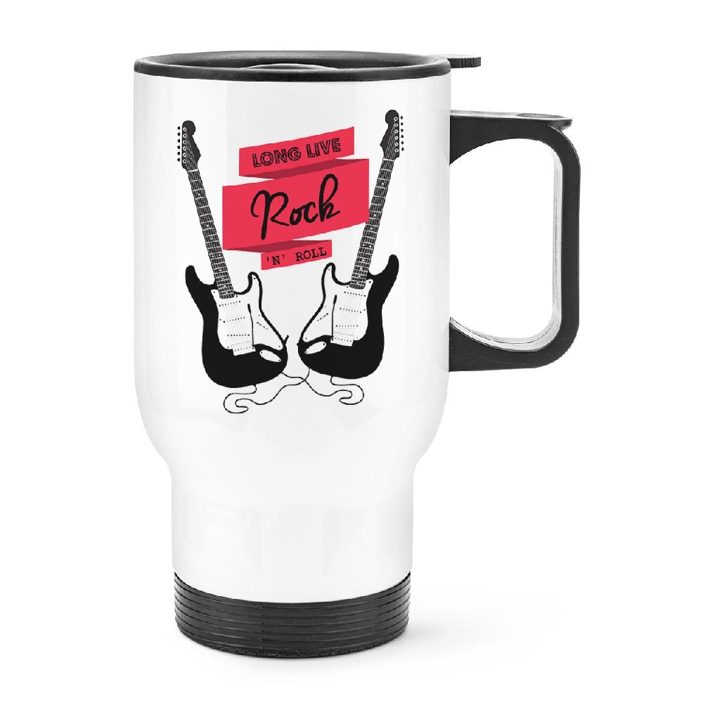 gift base Long Live Rock N Roll Electric Guitar Travel Mug Cup With Handle