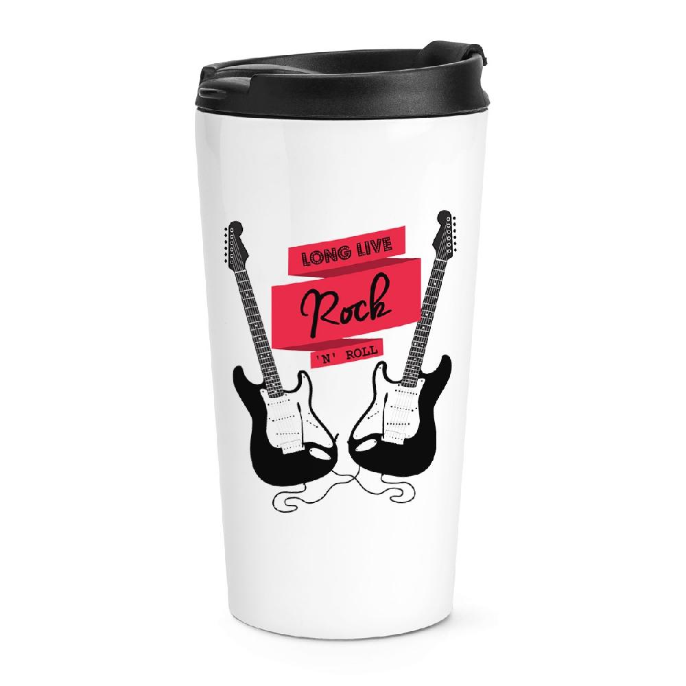 gift base Long Live Rock N Roll Electric Guitar Travel Mug Cup