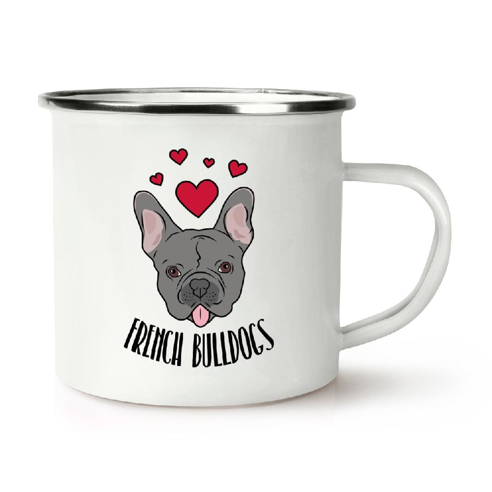 Gift Base Love French Bulldogs Retro Enamel Mug Cup