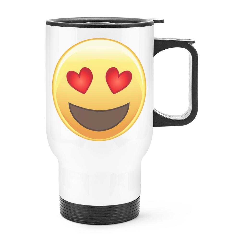 gift base Love Heart Eyed Emoji Travel Mug Cup With Handle