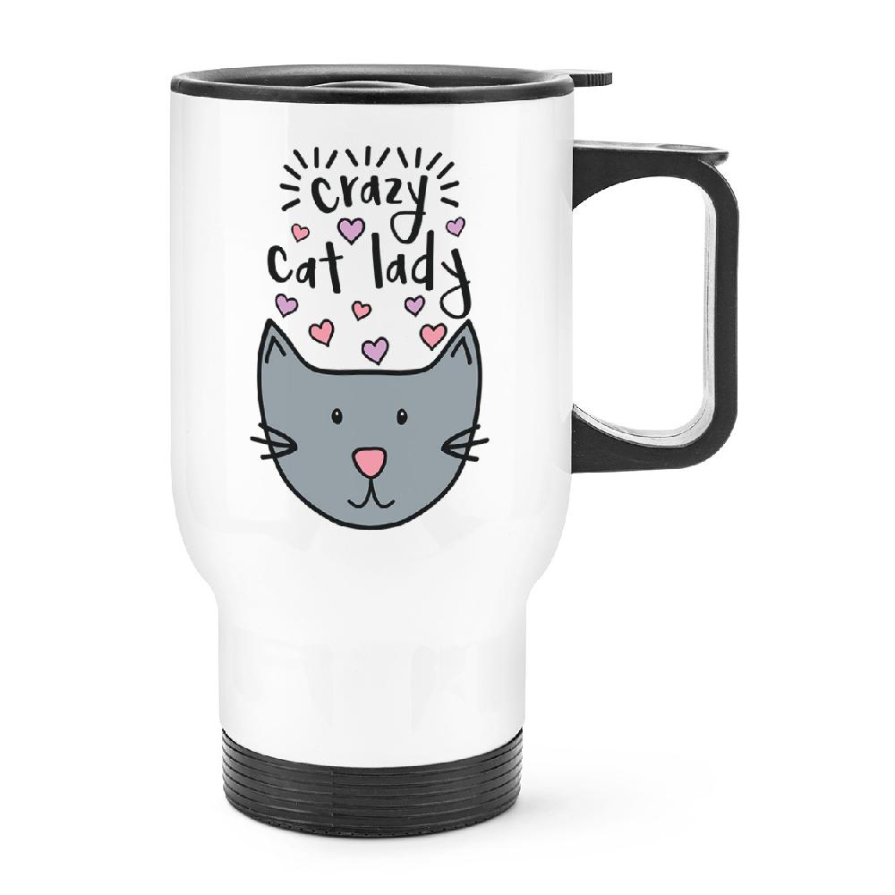 gift base Luna Crazy Cat Lady Travel Mug Cup With Handle