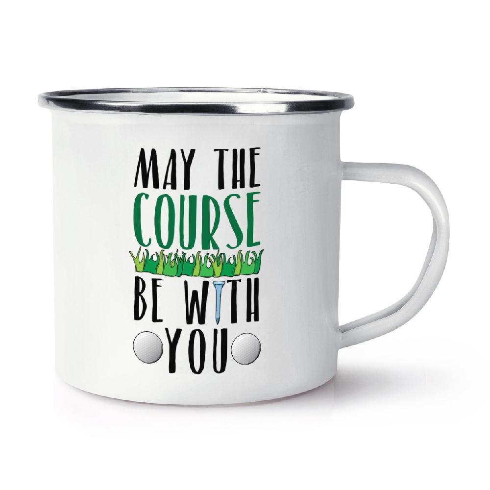 gift base May The Course Be With You Golf Retro Enamel Mug Cup