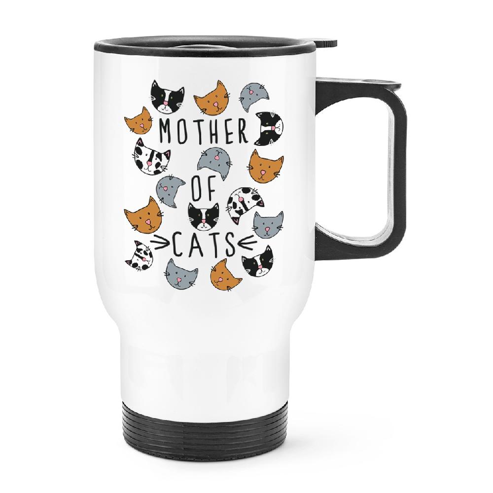 gift base Mother Of Cats Travel Mug Cup With Handle