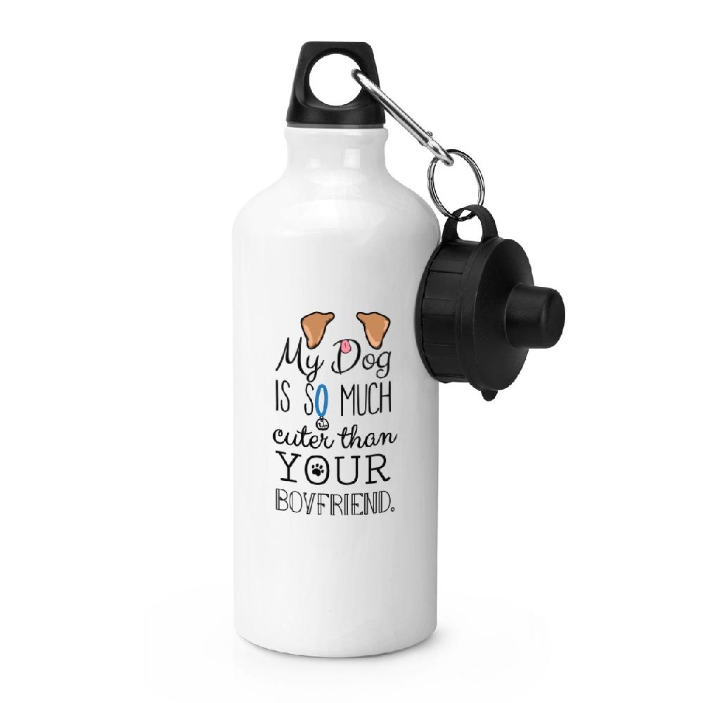 gift base My Dog Is Cuter Than Your Boyfriend Brown Ears Sports Bottle