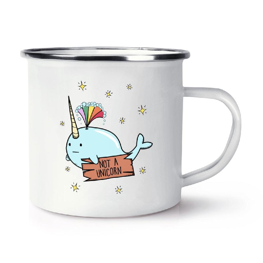 gift base Narwhal Not A Unicorn Retro Enamel Mug Cup
