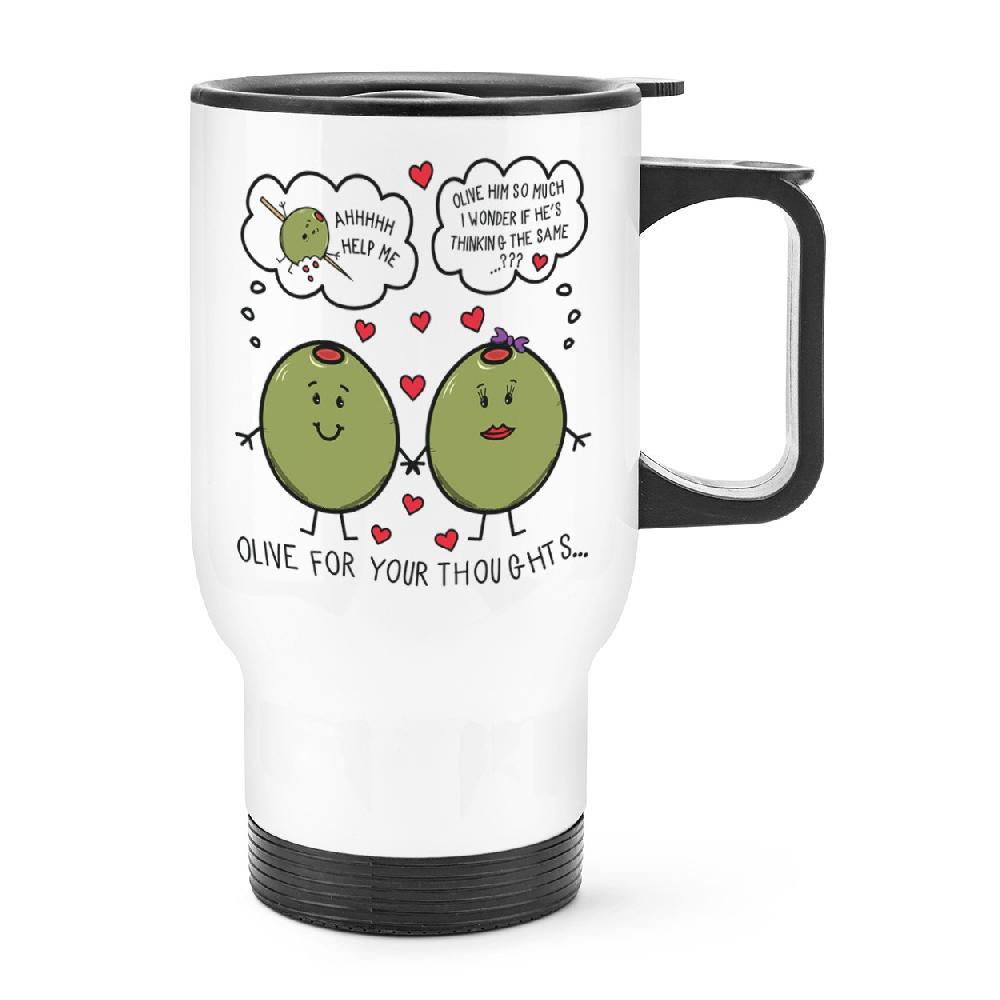 gift base Olive For Your Thoughts Travel Mug Cup With Handle