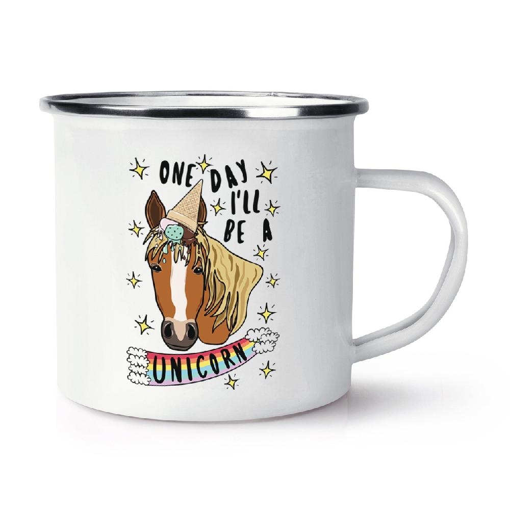 gift base One Day I'll Be A Unicorn Retro Enamel Mug Cup