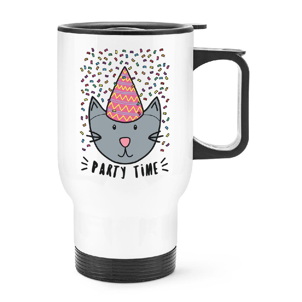 gift base Party Time Cat Travel Mug Cup With Handle
