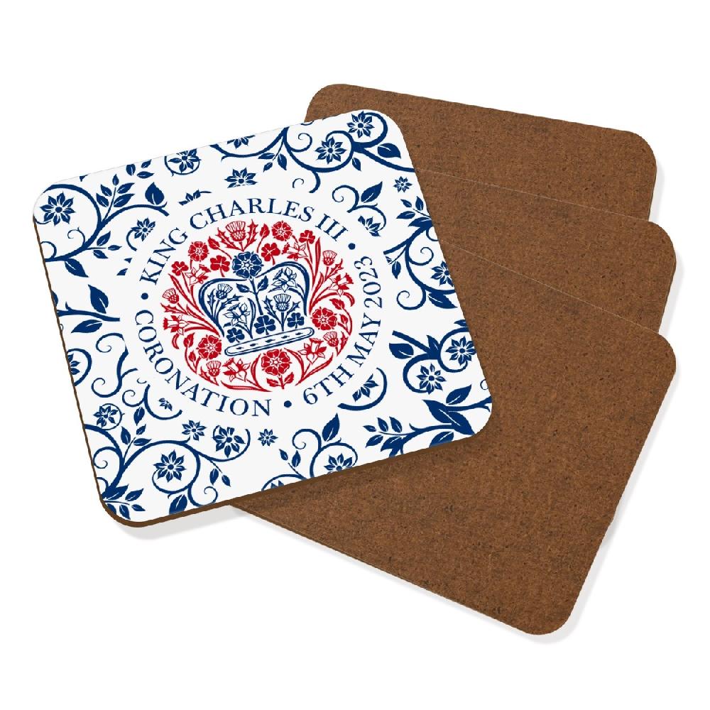 gift base Pattern Coronation Emblem King Charles III Coaster Drinks Mat Set Of 4 King's Coronation Commemorative Souvenir Gift His Majesty 6th May 2023 gift base Pattern Coronation Emblem King Charles III Coaster Drinks Mat Set Of 4 King's Coronation Commemorative Souvenir Gift His Majesty 6th May 2023