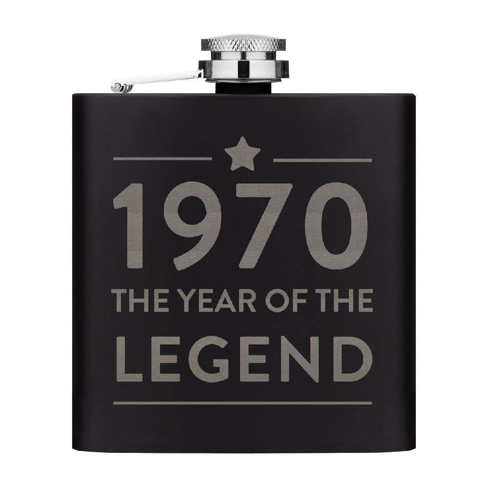 gift base Personalised 6oz PU Leather Hip Flask Matte Black Stainless Steel The Year Of The Legend Birthday 18th 21st 30th 40th 50th 60th 70th 80th gift base Personalised 6oz PU Leather Hip Flask Matte Black Stainless Steel The Year Of The Legend Birthday 18th 21st 30th 40th 50th 60th 70th 80th
