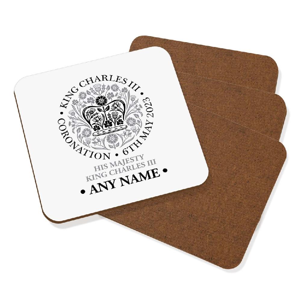 gift base Personalised Coronation Emblem Black King Charles III Coaster Drinks Mat Set Of 4 King's Commemorative Souvenir Gift gift base Personalised Coronation Emblem Black King Charles III Coaster Drinks Mat Set Of 4 King's Commemorative Souvenir Gift