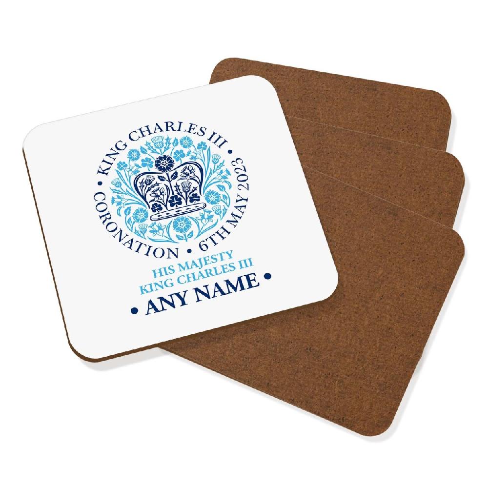 gift base Personalised Coronation Emblem Light Blue King Charles III Coaster Drinks Mat Set Of 4 King's Commemorative Souvenir Gift gift base Personalised Coronation Emblem Light Blue King Charles III Coaster Drinks Mat Set Of 4 King's Commemorative Souvenir Gift