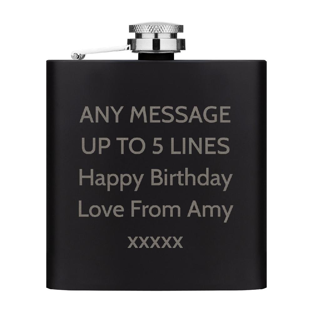 gift base Personalised Hip Flask Custom Any Message Text Name 6oz Matte Black Stainless Steel gift base Personalised Hip Flask Custom Any Message Text Name 6oz Matte Black Stainless Steel