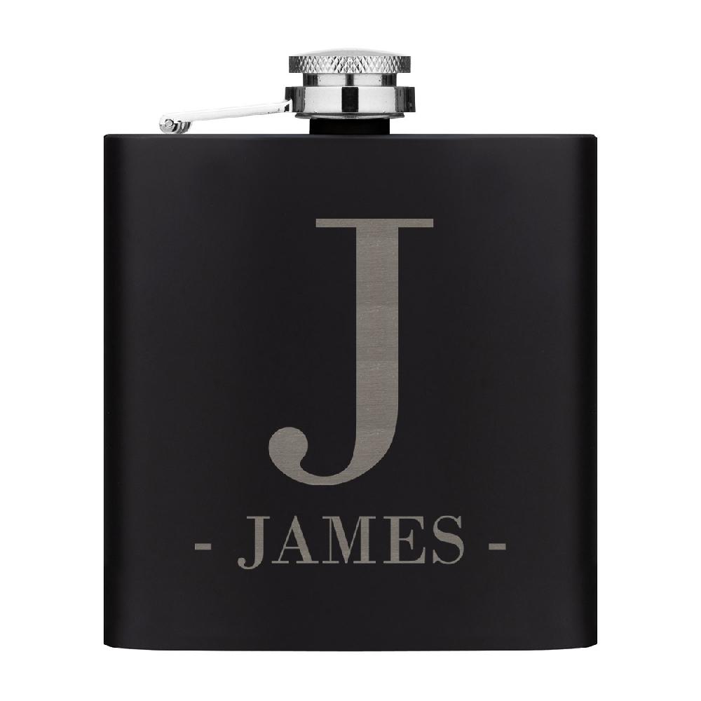 gift base Personalised Hip Flask Custom Initials Big Letter & Name 6oz Matte Black Stainless Steel gift base Personalised Hip Flask Custom Initials Big Letter & Name 6oz Matte Black Stainless Steel