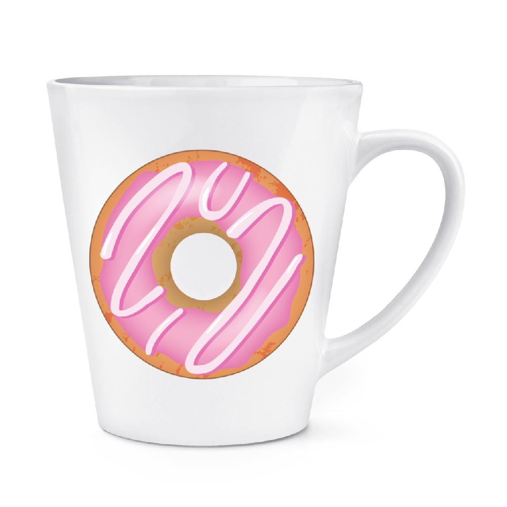 gift base Pink Strawberry Glazed Doughnut 12oz Latte Mug Cup