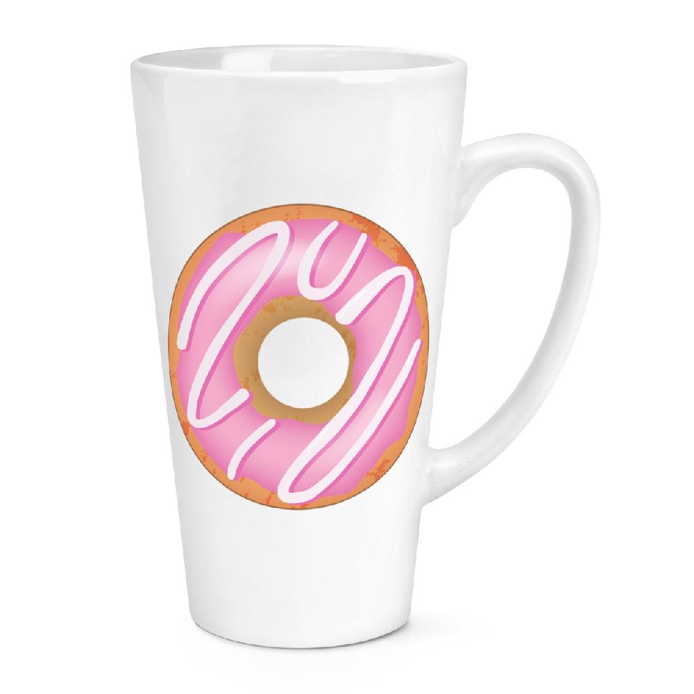 gift base Pink Strawberry Glazed Doughnut 17oz Large Latte Mug Cup