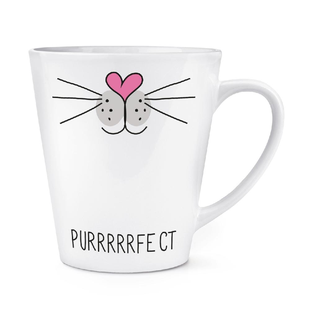 gift base Purrfect Perfect Cat Face 12oz Latte Mug Cup
